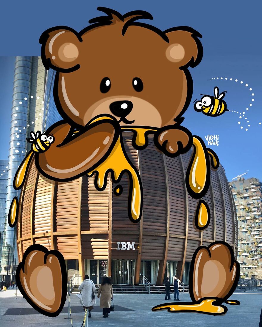 Artist Inserts Drawings Into Real World Situations And The Result Is Very Cute (42 Pics)