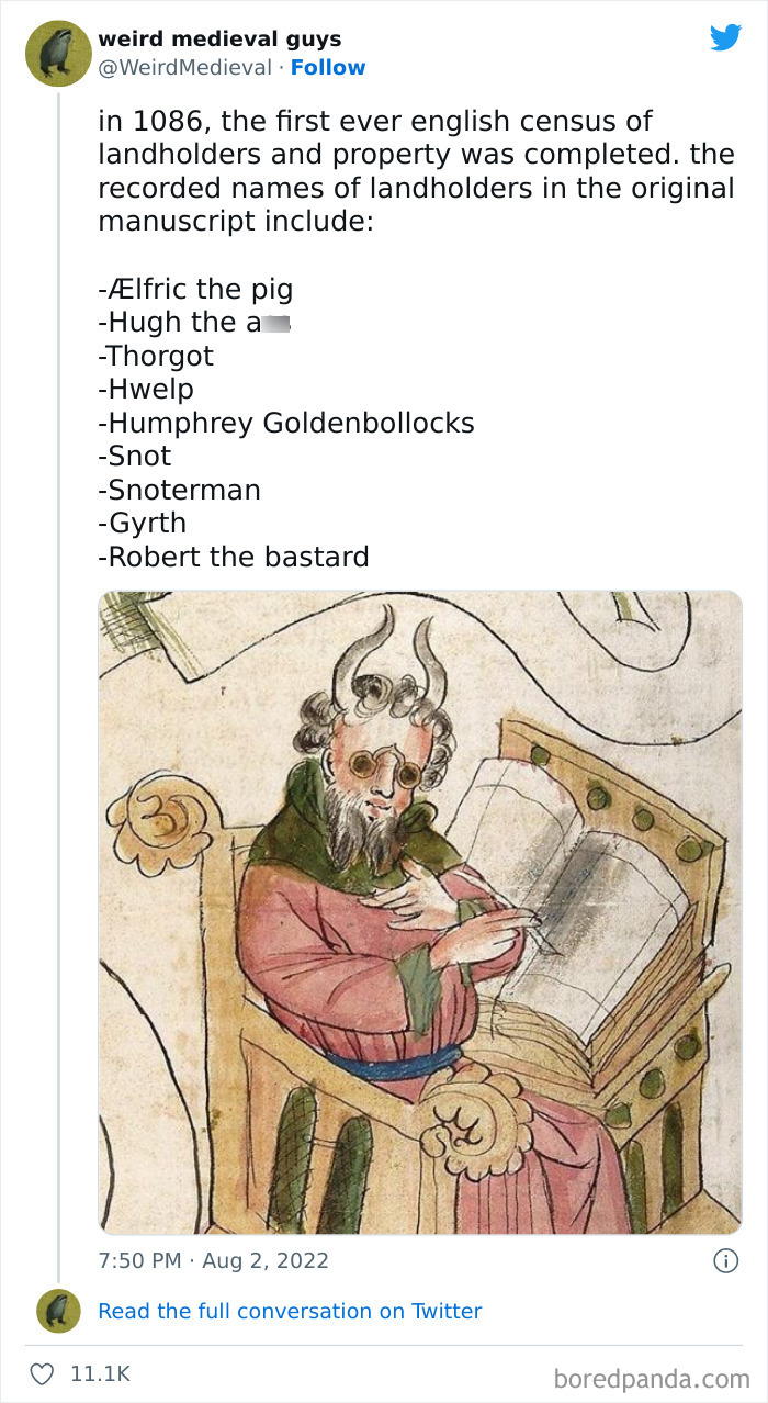 Some On-The-Nose Landlord Names From The 11th C