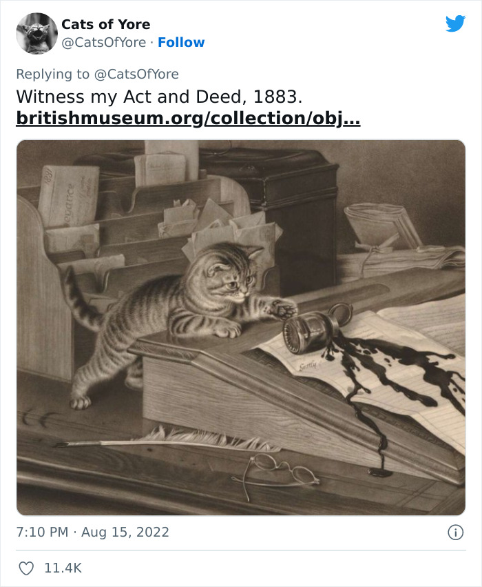 Cats Ruining Stuff Isn&rsquo;t Only A Modern Struggle As It Is Shown In These 24 Pics Through History, Shared By Folks Online