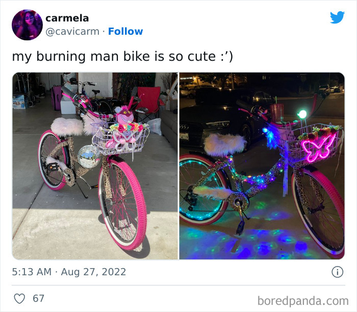 Pink bike with basket 