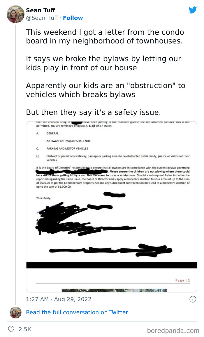 Hoa: You Broke The Bylaws By Lettings Your Kids Play On The Side Of The Street