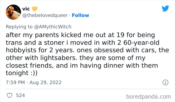 Tweet sharing a stranger than fiction story about personal life challenges from a viral Twitter thread.