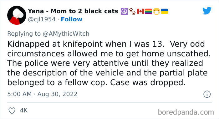 Tweet sharing a stranger than fiction story about a kidnapping where police dropped the case due to a vehicle mix-up.