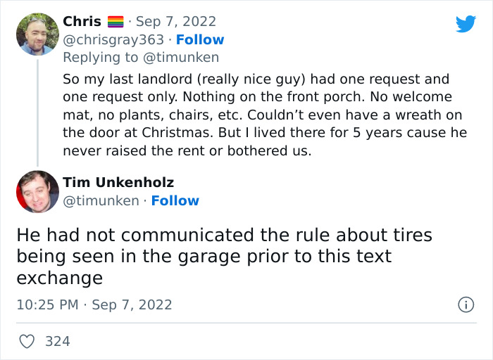 Landlord Is Upset That Tenant Keeps A Spare Tire In His Garage Landlord Is Upset That Tenant Keeps A Spare Tire In His Garage