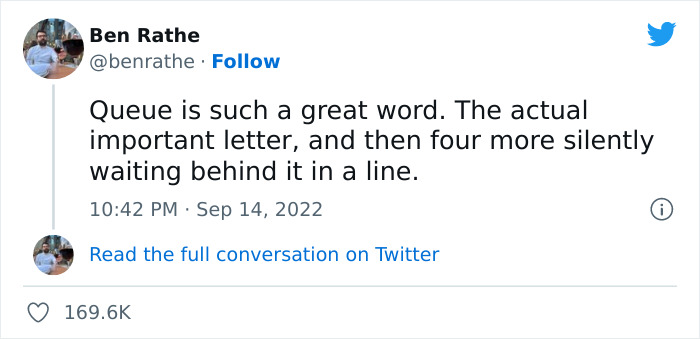 Tweet by Ben Rathe about the British queue, highlighting the silent wait and line, related to memes and reactions in London.