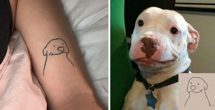 Simple pet tattoo inspired by a white dog, capturing the love for furry friends.