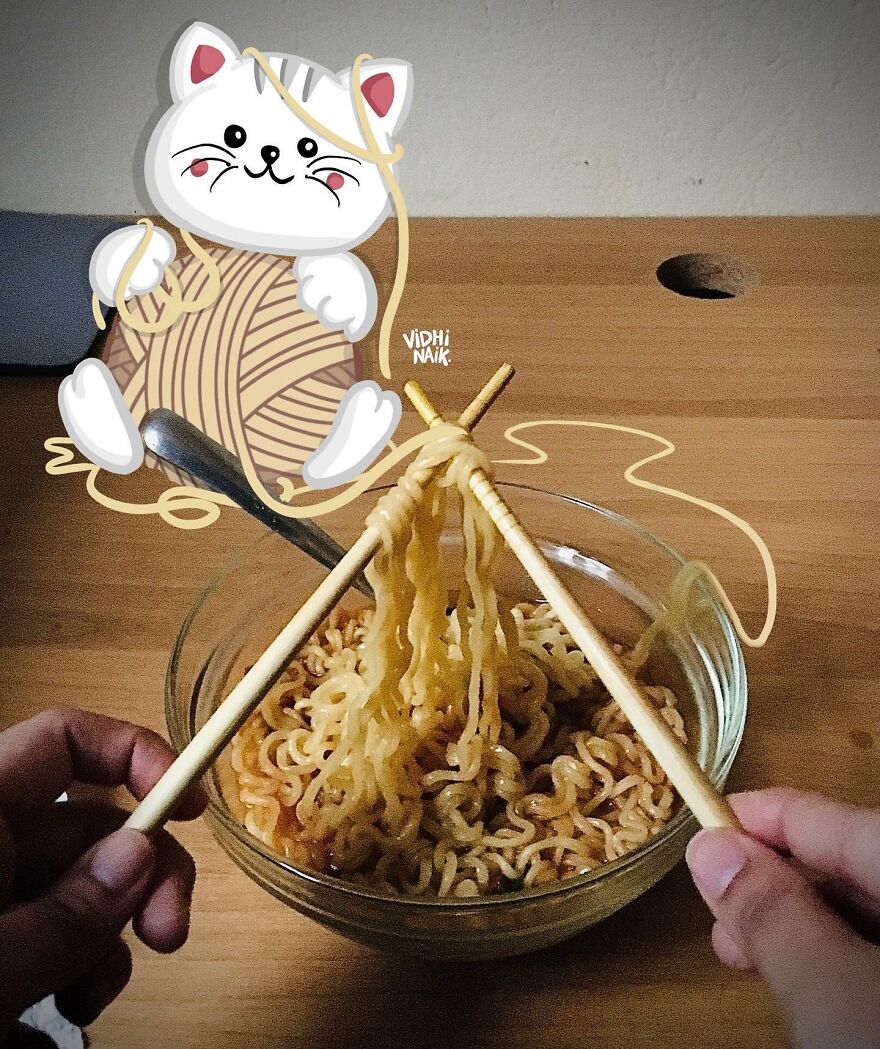 Artist Inserts Drawings Into Real World Situations And The Result Is Very Cute (42 Pics)