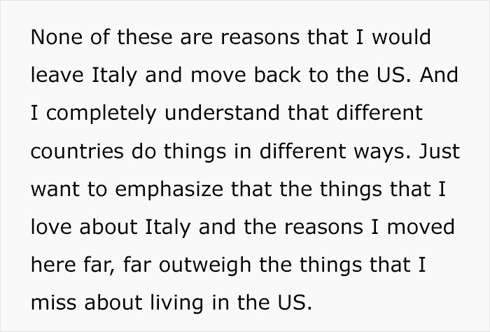 American Woman Reveals What 5 Things She Misses The Most About The US After Moving To Italy And What Things She'll Never Do Again American Woman Reveals What 5 Things She Misses The Most About The US After Moving To Italy And What Things She'll Never Do Again