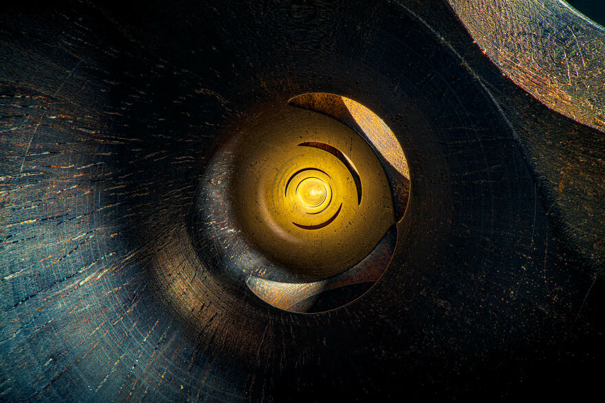 Light Bounces Through The Bell Of A Buffet Prestige Bass Clarinet