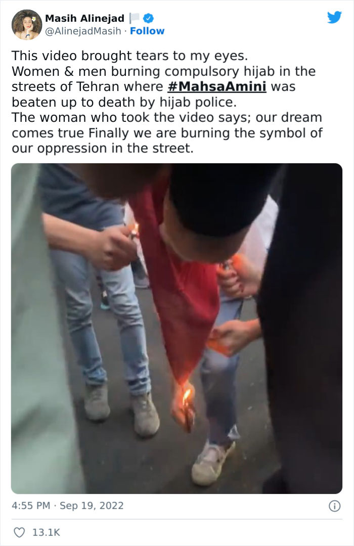 Women Burn Hijabs, Cut Their Hair As Protests Spread In Iran After The Death Of Mahsa Amini