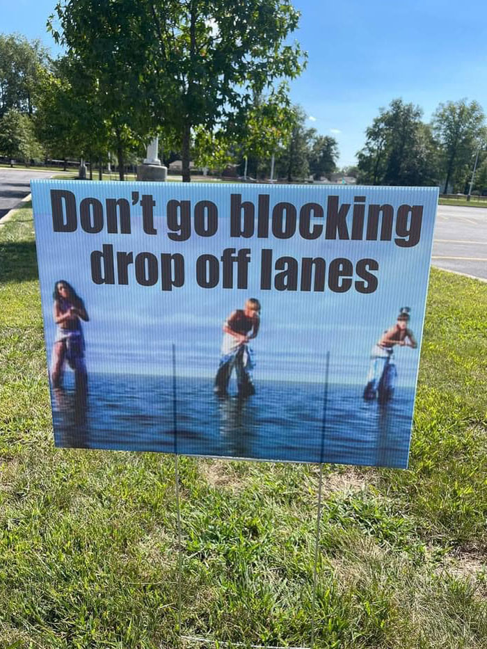 7 Funny Drop-Off Lane Signs Put Up By This Elementary School Are Cracking Parents Up