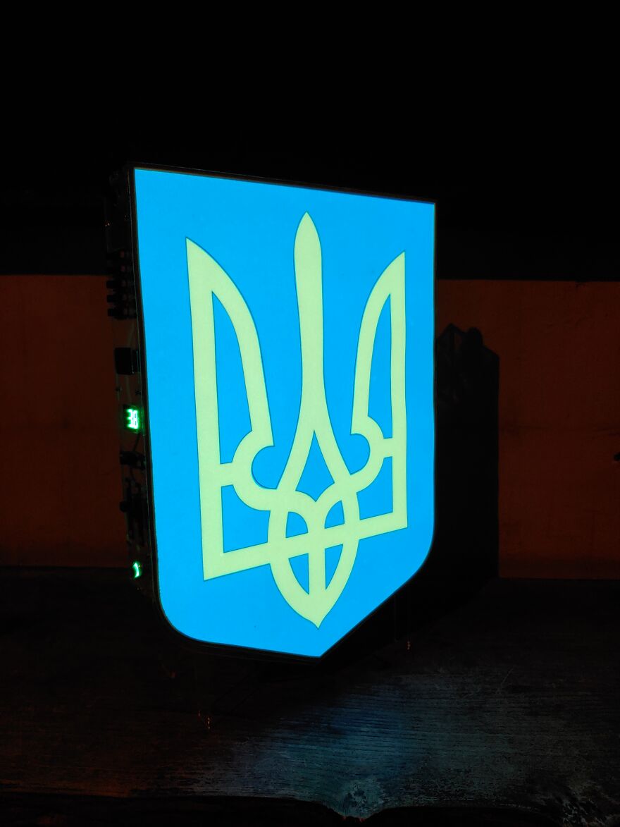 Electroluminescent Ukrainian Tryzub Electroluminescent Ukrainian Tryzub