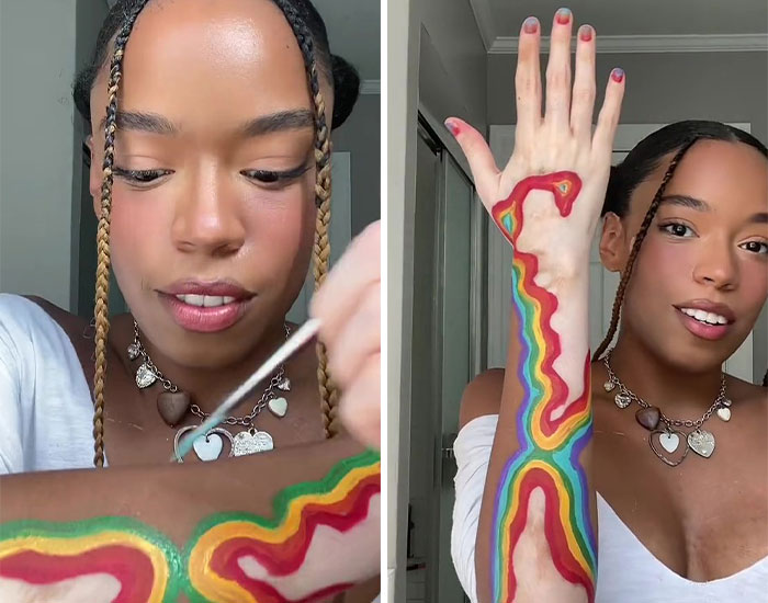 Woman Matches The Color Of The Paint She Outlines Her Vitiligo Spots With To Her Outfits, And People Can’t Get Enough Woman Matches The Color Of The Paint She Outlines Her Vitiligo Spots With To Her Outfits, And People Can’t Get Enough
