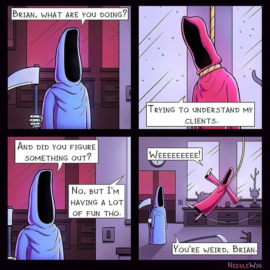 Artist Makes Dark Humor Comics That Explore The Most Cursed Desires (49 New Pics)