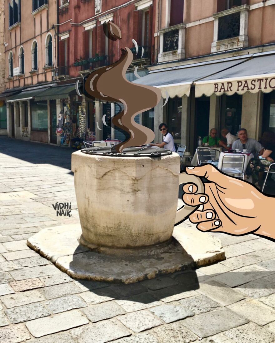 Artist Inserts Drawings Into Real World Situations And The Result Is Very Cute (42 Pics)