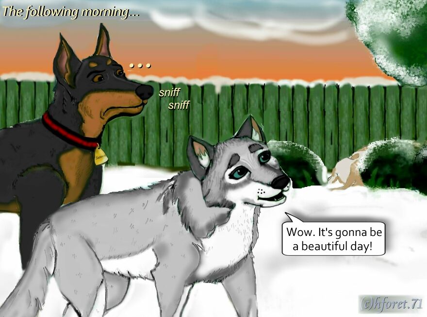 My Animal Comic Introducing A Pitbull Character Named "King", Part 1 (9 Pics)