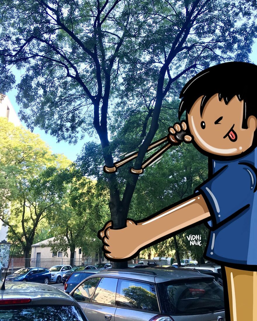 Artist Inserts Drawings Into Real World Situations And The Result Is Very Cute (42 Pics)