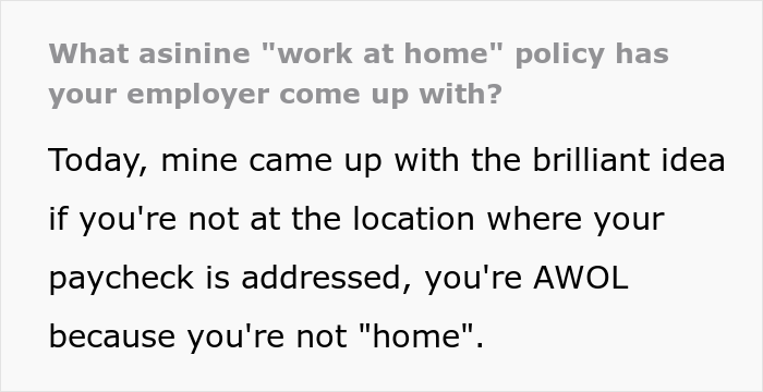 Boss Refuses To Admit To His Hilariously Dumb Mistake, Enforces An Absurd Work-From-Home Policy Instead