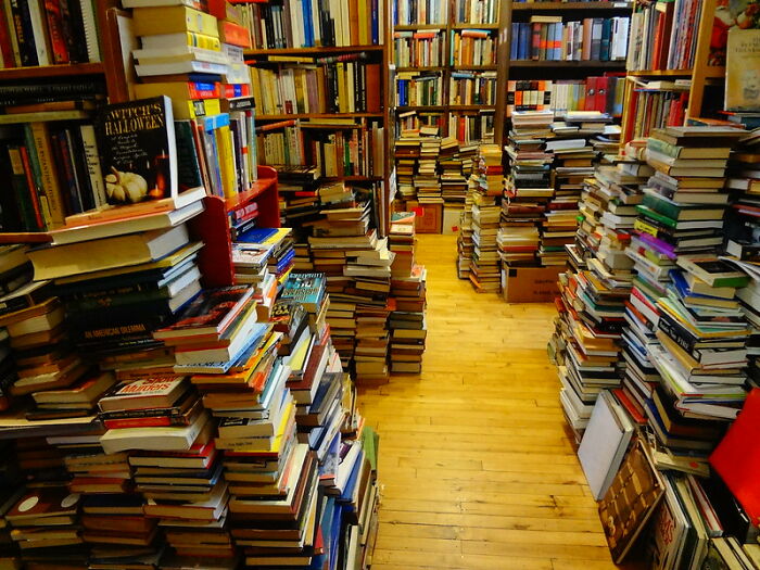 Stacks of books in a cozy bookstore representing entertaining it doesn't work like that stories shared by professionals online