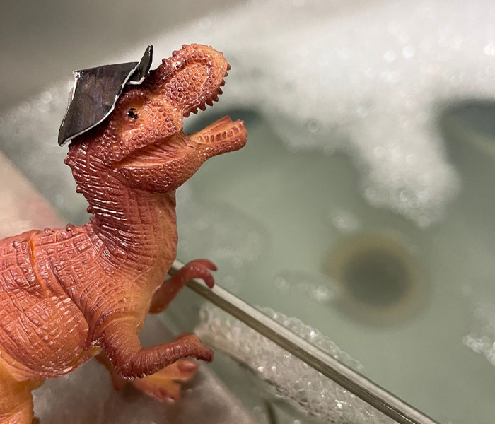 Domino&rsquo;s Staff Make A Lost Toy Dino An Employee For The Night Until Its Family Come To Bring It Home