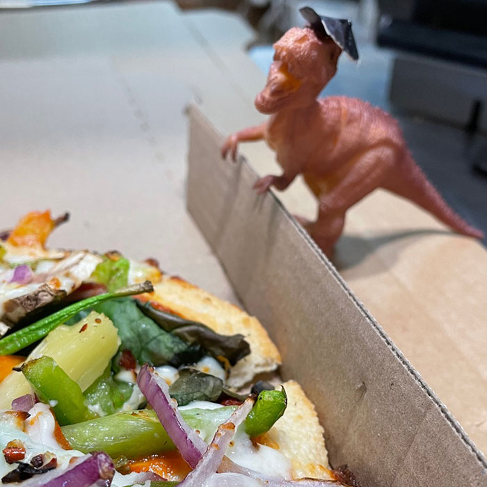 Domino&rsquo;s Staff Make A Lost Toy Dino An Employee For The Night Until Its Family Come To Bring It Home