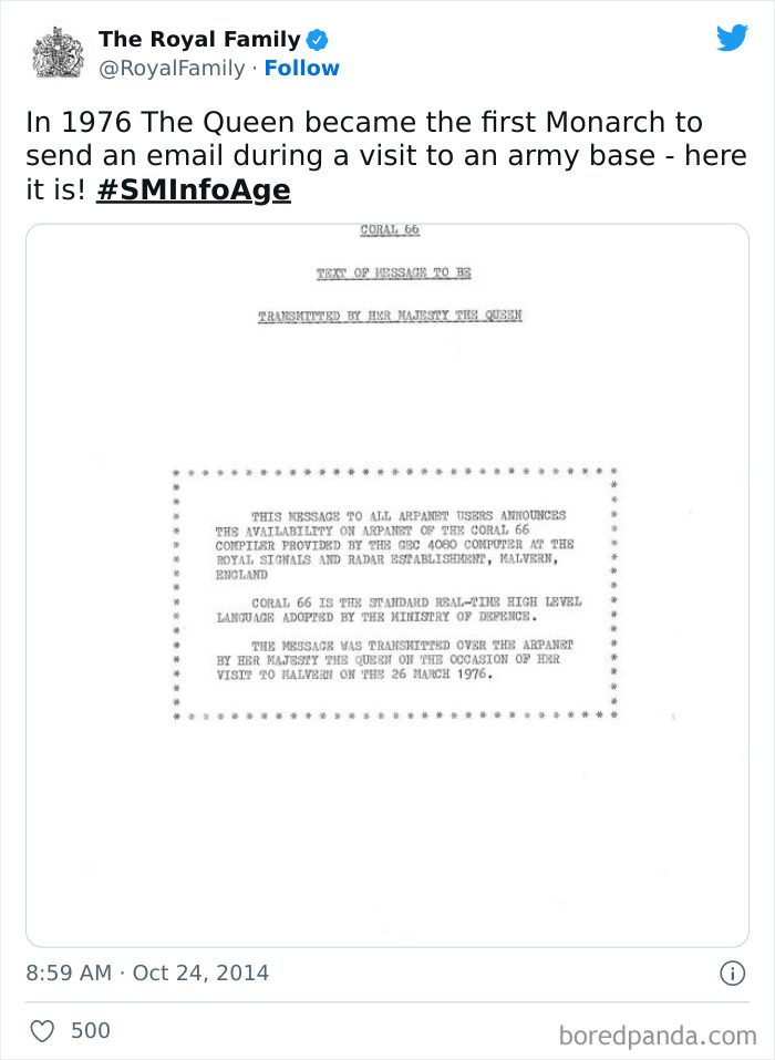 In 1976 The Queen Became The First Monarch To Send An Email During A Visit To An Army Base