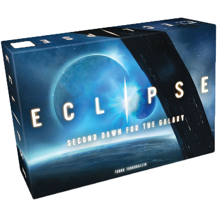 Eclipse strategy board game box featuring space and planetary artwork, ideal for long cozy evening gameplay sessions.