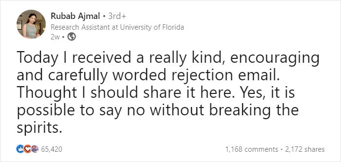 Woman Shares &ldquo;Kind, Encouraging And Carefully Worded&rdquo; Rejection Letter From An Employer
