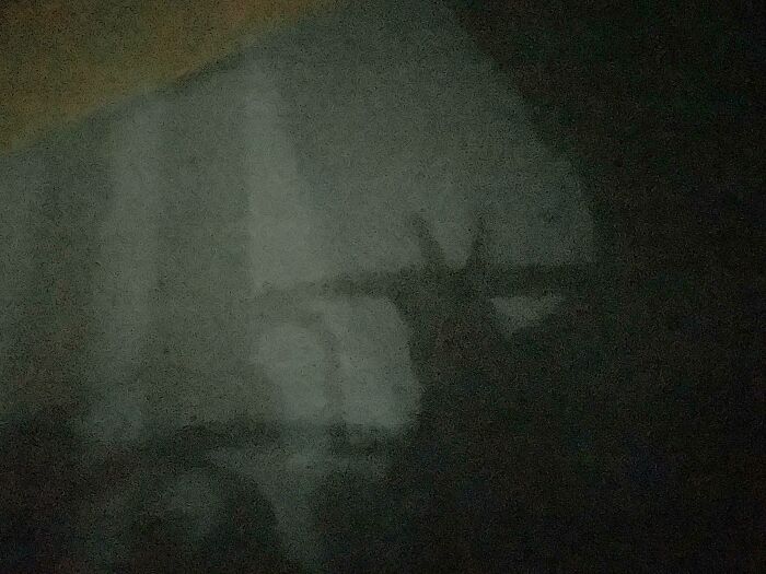 My Neighbor Has Really Bright Lights That They Leave On All Night. This Was Taken At 2 Am From My Bed. My Landlord Doesn’t Allow Any Changes To The House, Including Curtains