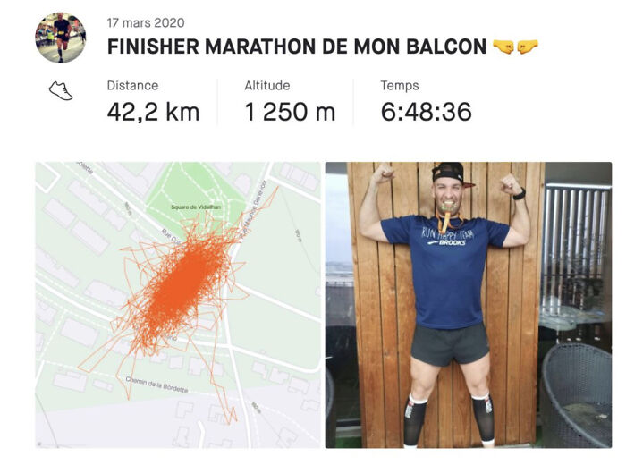 Paris Marathon Was Cancelled So This Dude Ran Back And Forth On His 7 Meter Balcony For A Marathon Length