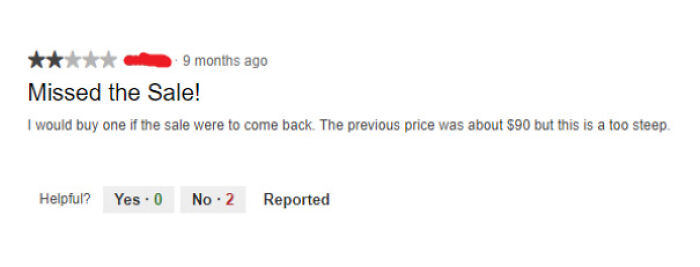 Guy Misses Sale, Complains About Price And Admits He Didn't Buy It While Leaving A Negative Product Review