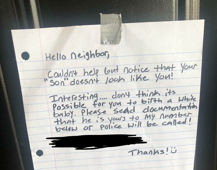 Neighbor Taped This To My Door