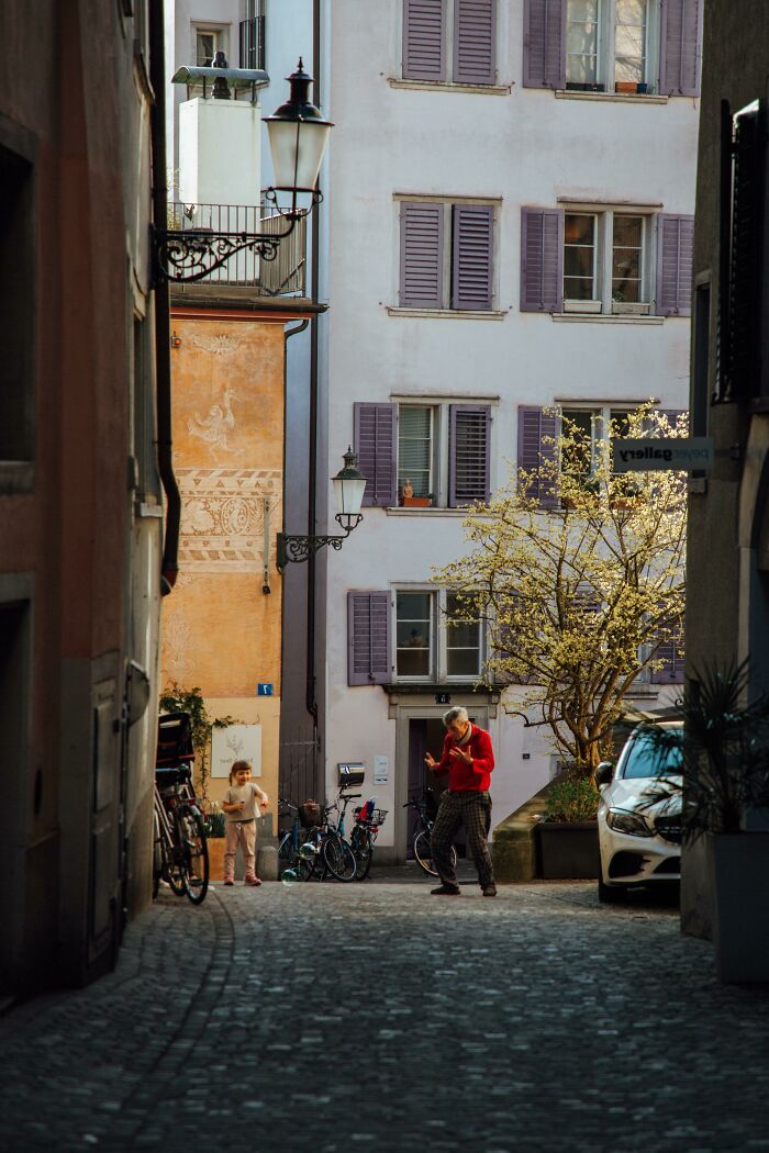 Took A Picture Of A Grandpa Being Excited When His Granddaughter Blew Some Bubbles