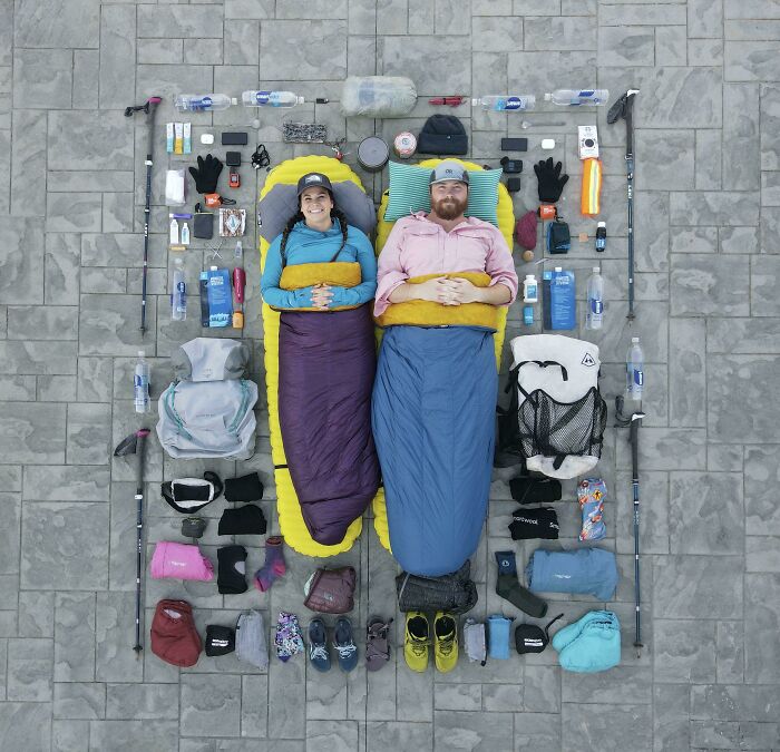 All The Gear We’ll Be Carrying On Our 2700 Mile Hike Up The Pacific Crest Trail, We For Scale