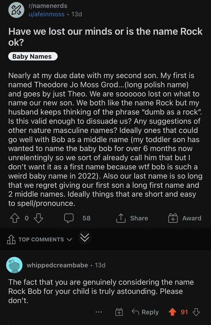 Rock, Middle Name Bob