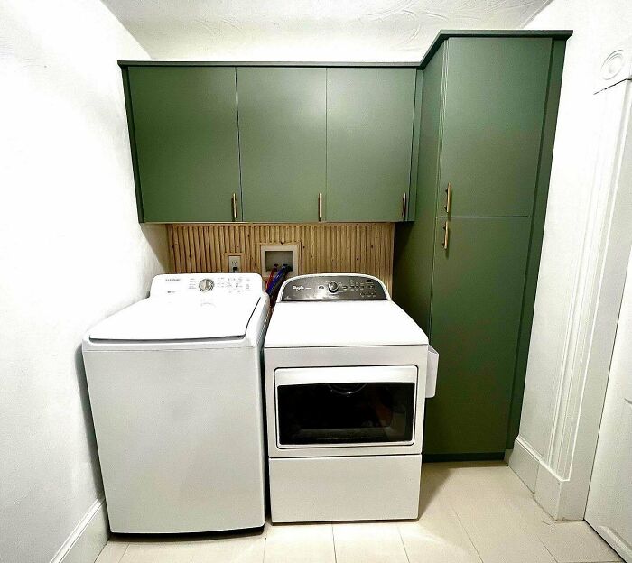 Laundry Room Facelift With Sektion Cabinets And Slat Wall