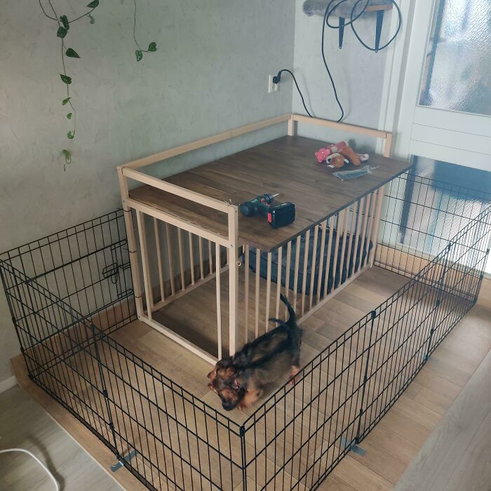 IKEA Sniglar Baby Bed Converted Into A Puppy Crate!