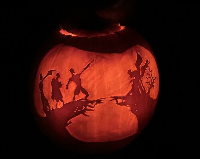 La calabaza de Halloween de mi novia este año