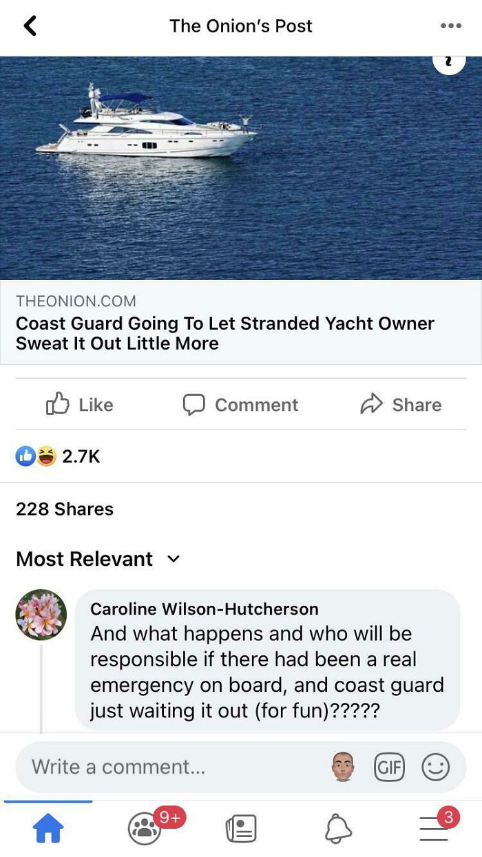 This Can’t Be A Real Comment