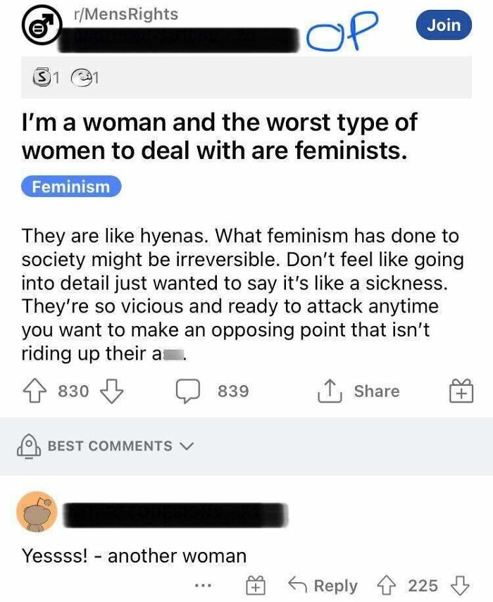 ‘Ugh ... I Hate My Own Gender, They Are Trash, Please Pick Me!!!’