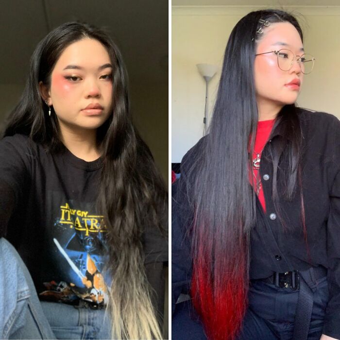 Dyed My Blonde Ends Red! Playing With Colour Before It Grows Out And I Snip It Off