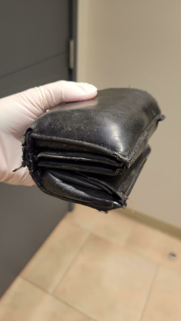 This Guy At Work's Huge "Dad Wallet"