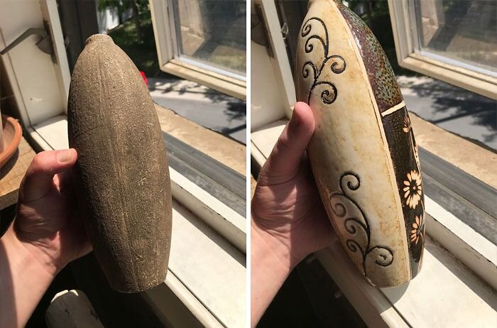 Stripped Another Goodwill Vase. Honestly, I Think That The Textured Paint Looked Better…