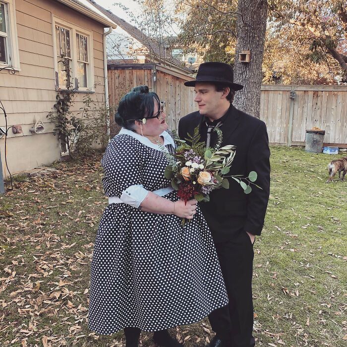 We Did It! Officially Married Today! Made My Dress And Had A Friends Cousin Do My Hair. It Was Perfect