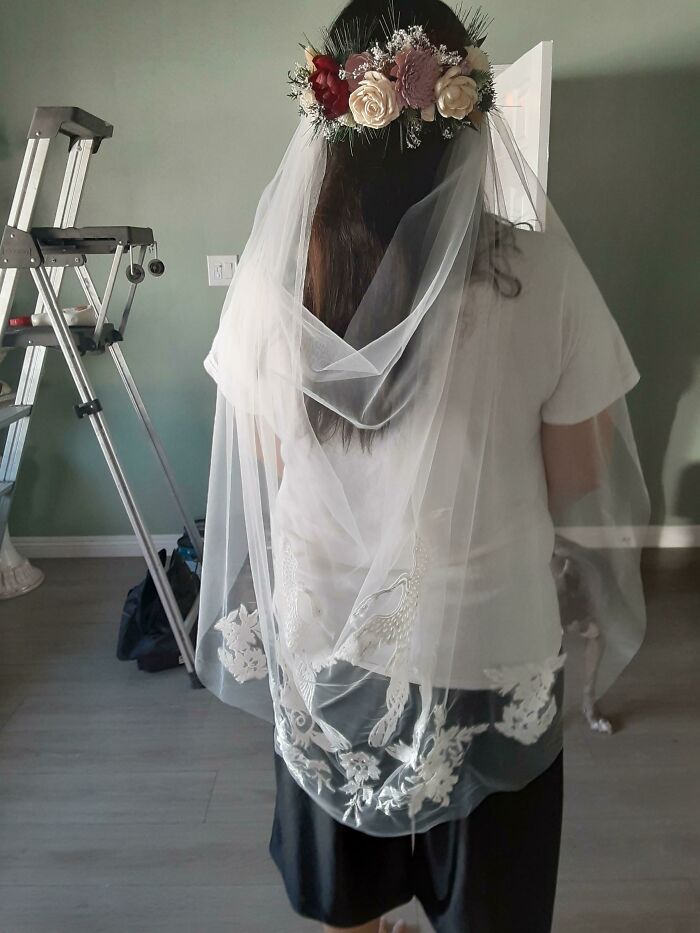Progress On Veil, Floral Crown Altered