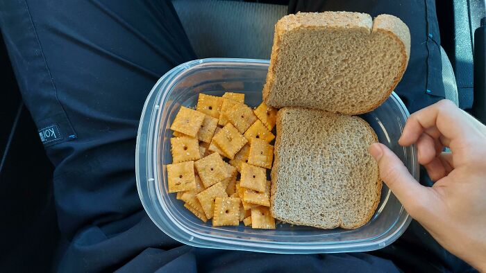 Took A Late Lunch To Find I Forgot To Put Peanut Butter Or Jelly On My PB&J