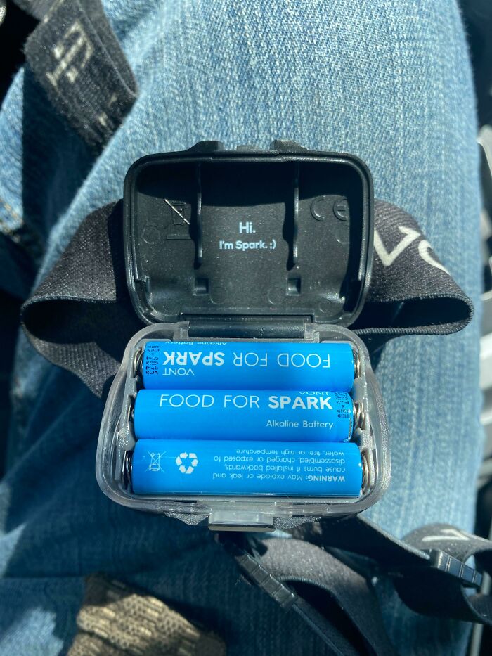 My LED Headlamp Has A Greeting For Me When I Go To Change The Batteries