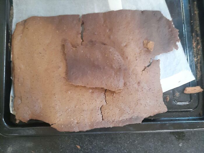 My Mum Has This Habit Of Not Wasting Anything, So She Took My Old Matcha Buttercream, Mixed It With Some Flour, Tossed It In The Oven, And 30 Minites Later, You Got Hard Tack