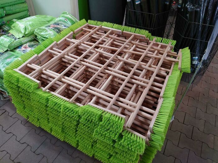 Broom Setup In Our Local Garden Store