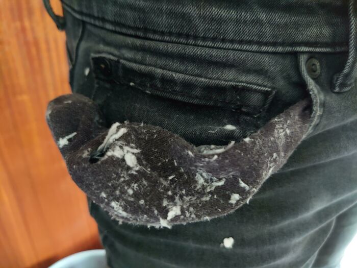 Forgetting To Remove Paper From Your Pocket Before Doing The Laundry